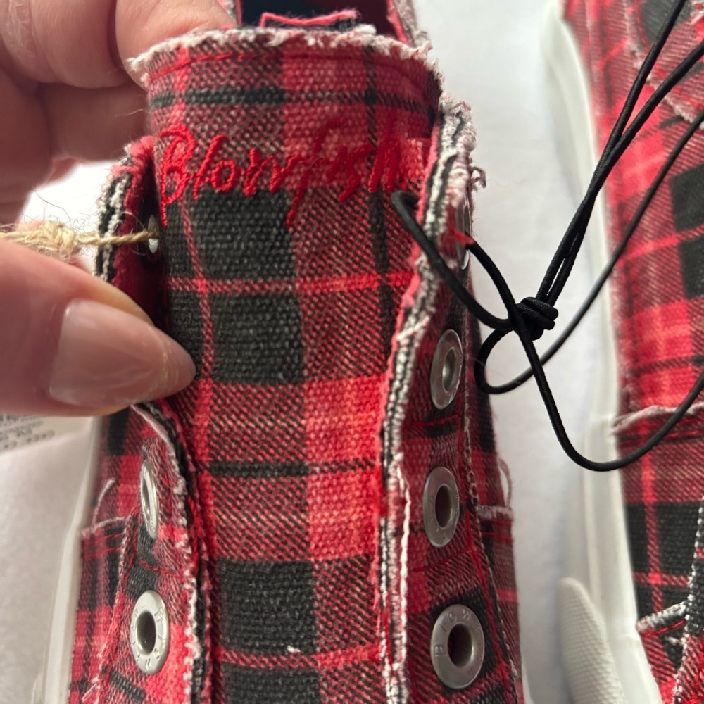 Blowfish Red Plaid Casual Sneakers - Picture 5 of 5